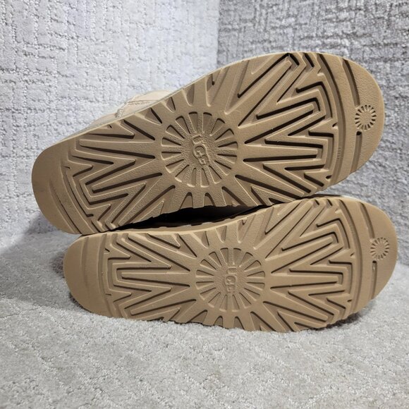 UGG Classic Mini Snake II Women's Size 7 US Beige Leather Lined Boots 1017914 - Picture 8 of 11